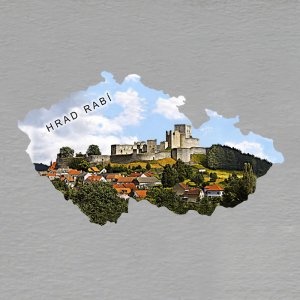 Rabí - hrad - magnet mapa