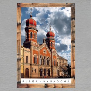 Plzeň synagoga - magnet C6 rám