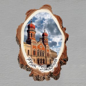 Plzeň synagoga - magnet kůra malá