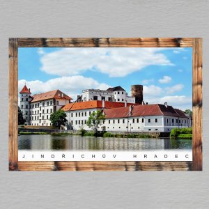 JIndřichův Hradec - Panorama - magnet C6 rám dvojitý