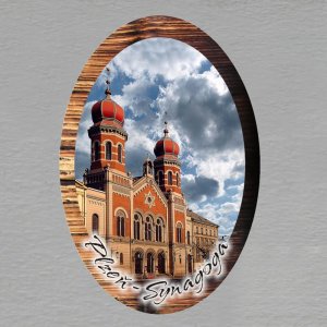 Plzeň synagoga - magnet ovál