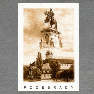 Poděbrady - magnet C6 - sépie