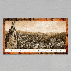 Karlovy Vary - Panorama - magnet DL rám - sépie