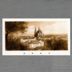 Brno - Panorama - magnet DL - sépie