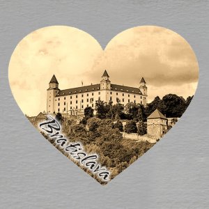 Bratislava - Hrad - magnet srdce - sépie