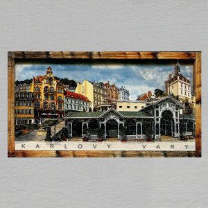 Karlovy Vary - Lázně - magnet DL rám dvojitý