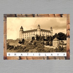 Bratislava - Hrad - magnet C6 rám dvojitý - sépie