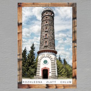 Zlatý Chlum - rozhledna - magnet C6 rám