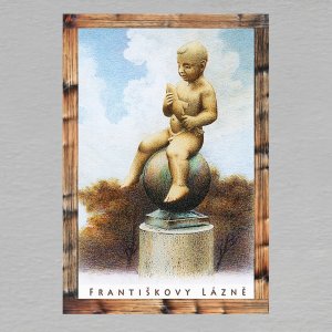 Františkovy Lázně - František - magnet C6 rám dvojitý