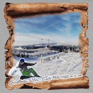 Špindlerův Mlýn - Svatý Petr - snowboardista zelený - magnet papyrus