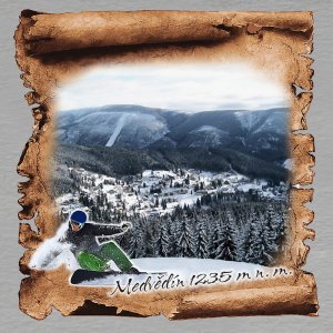 Medvědín - snowboardista - magnet papyrus