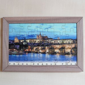 Praha - Hradčany s Vltavou noc - puzzle