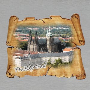 Praha - Pražský hrad - magnet pergamen