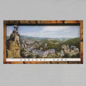 Karlovy Vary - Panorama -  magnet DL rám dvojitý