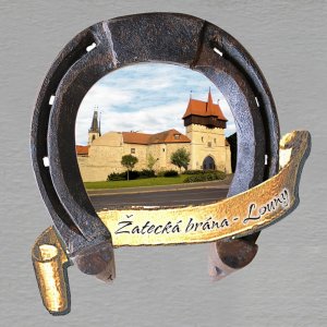 Louny - Žatecká brána - magnet podkova