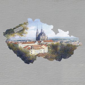 Brno - Panorama - magnet mapa