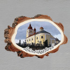 Lázně Bělohrad - Kostel - magnet kůra malá