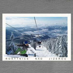 Rokytnice nad Jizerou 1 - snowboardista - magnet C6 dvojitý