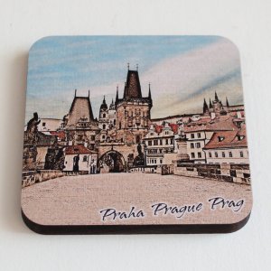 Praha - Mostecká brána - podtácek laser hranatý