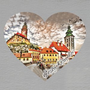 Český Krumlov - magnet srdce