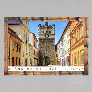 Jihlava - Brána Matky Boží - magnet  C6 rám