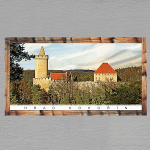 Kokořín - hrad - magnet DL rám dvojitý