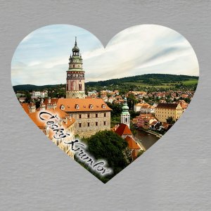 Český Krumlov 6 - magnet srdce - barva