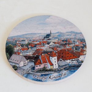 Český Krumlov - podtácek CNC kulatý