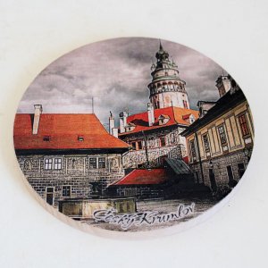 Český Krumlov - podtácek CNC kulatý