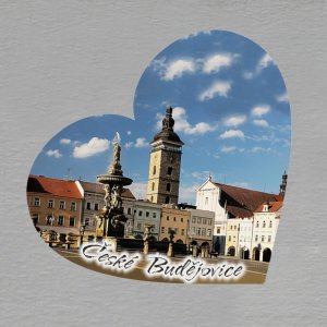 České Budějovice - magnet srdce