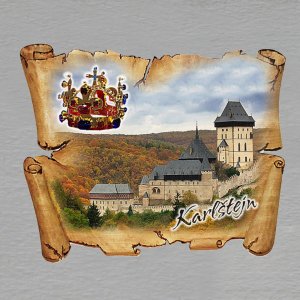 Karlštejn - koruna - magnet pergamen