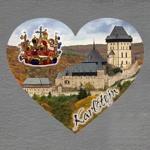 Karlštejn - koruna - magnet srdce