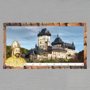 Karlštejn - Karel IV. - magnet DL rám dvojitý