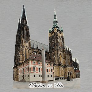 Praha - Chrám Sv. Víta - magnet ořez