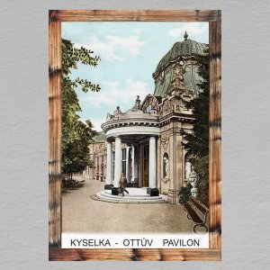 Kyselka - Ottův pavilon - magnet C6 rám dvojitý