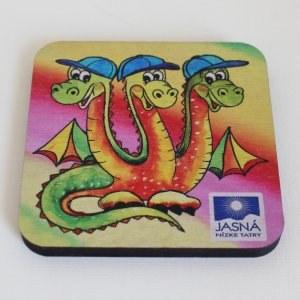 Jasná - logo - draci - podtácek laser hranatý