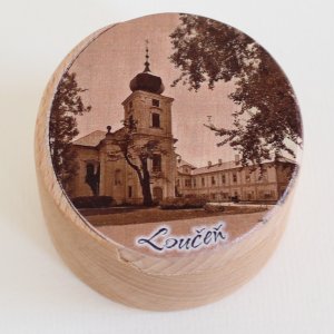 Loučeň - krabička malá kulatá 5cm - sépie