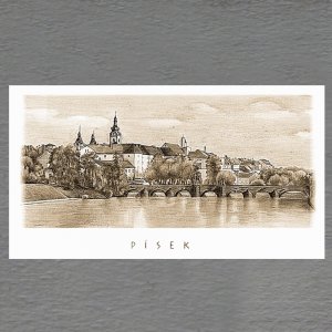 Písek - magnet DL - sépie