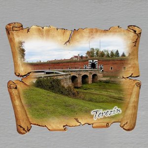 Terezín  - magnet pergamen