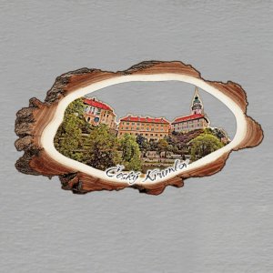 Český Krumlov - magnet kůra prořez