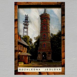 Rozhledna Jedlová - magnet C6 rám dvojitý