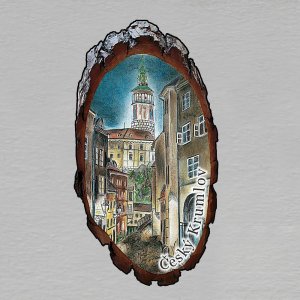 Český Krumlov  - magnet kůra ovál