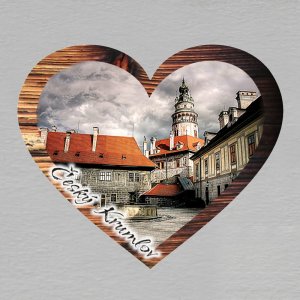 Český Krumlov 2 - magnet srdce rám