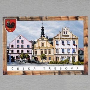 Česká Třebová - erb - magnet C6 rám dvojitý.