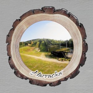 Harrachov - magnet kůra kulatý