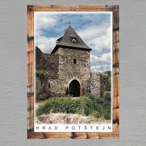 Potštejn - hrad - magnet C6 rám dvojitý