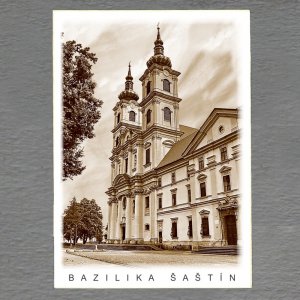 Šaštín -  Bazilika - pohled C6 - sépie