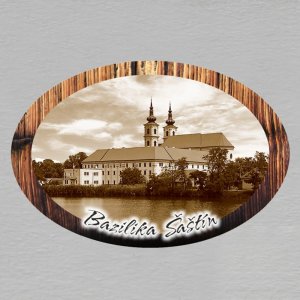 Šaštín - Bazilika - magnet ovál - sépie