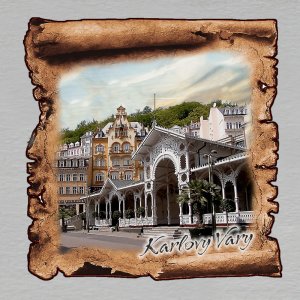 Karlovy Vary - magnet papyrus