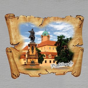 Poděbrady - magnet pergamen